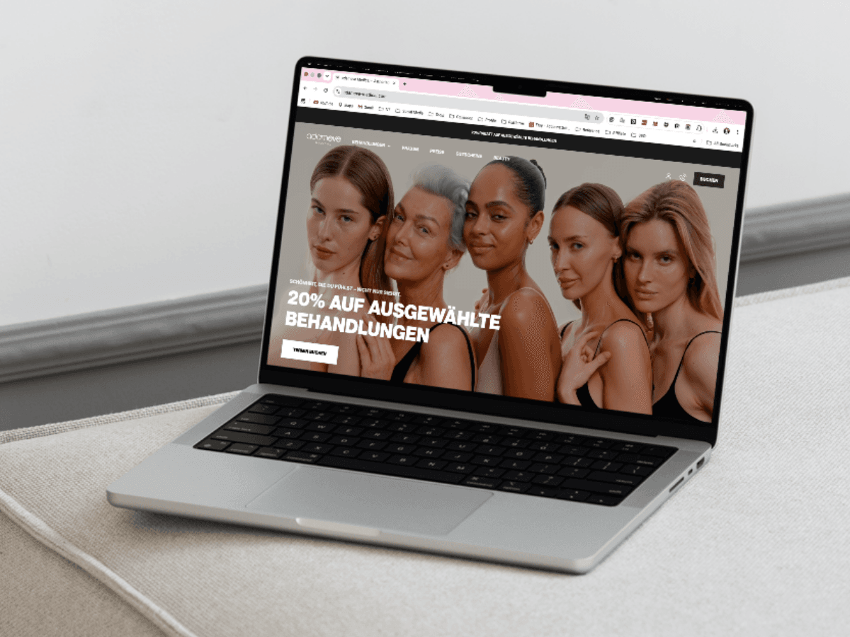 Adam & Eve Medical, sitio web en portátil: campaña 20% auf ausgewählte Behandlungen
