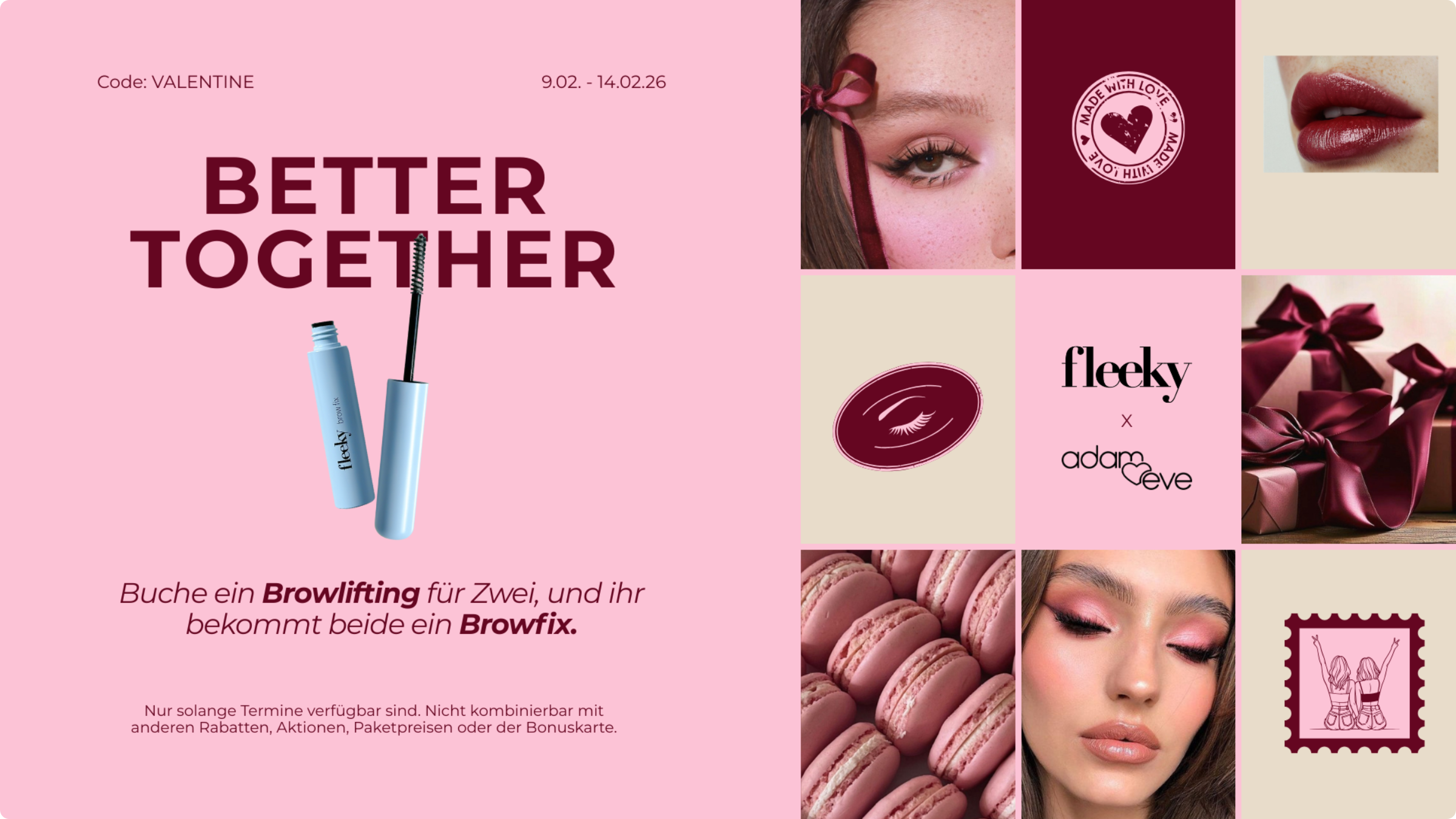 Better Together, pieza principal de campaña: Browlifting para dos con Fleeky x Adam & Eve